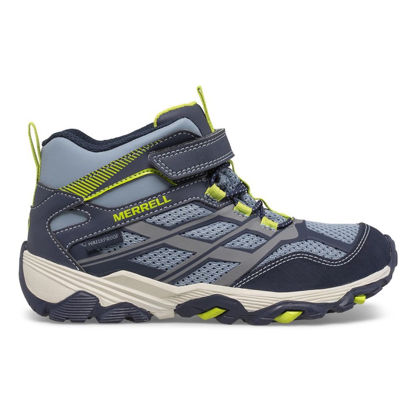 Bottes Merrell Moab FST Mid A/C Waterproof Bleu Marine Enfant | T.J.MXMU